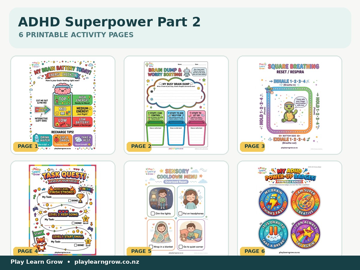 ADHD Superpower Skills – Focus and Calm Activity Pack, Part 2 preview 2